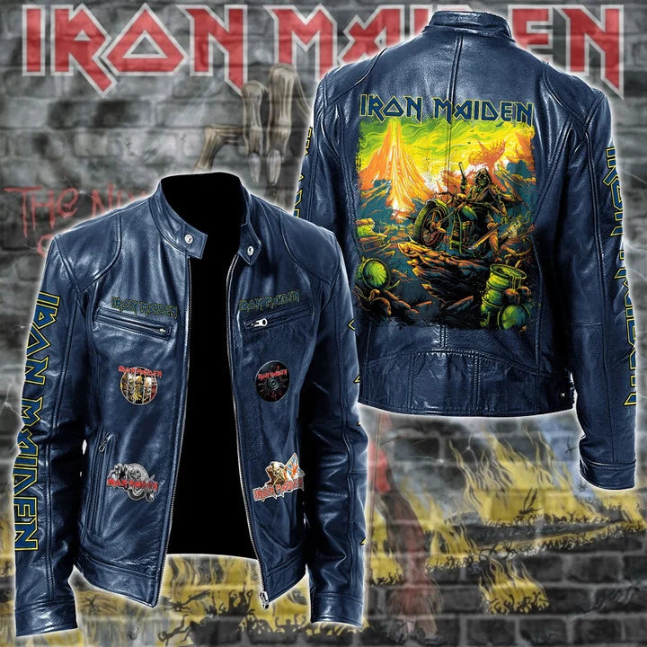 LIMITED EDITION - NEW CUSTOMIZED IRON MAIDEN MOTORCYCLE LEATHER JACKET