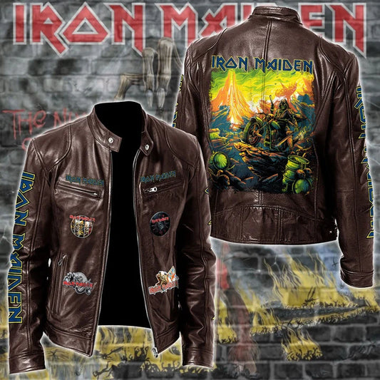 LIMITED EDITION - NEW CUSTOMIZED IRON MAIDEN MOTORCYCLE LEATHER JACKET