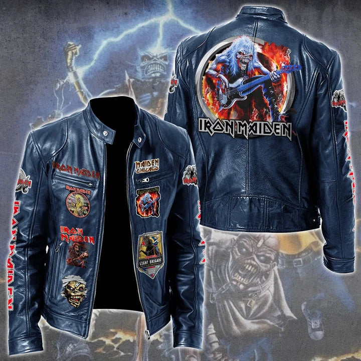 LIMITED EDITION - NEW CUSTOMIZED IRON MAIDEN MOTORCYCLE LEATHER JACKET