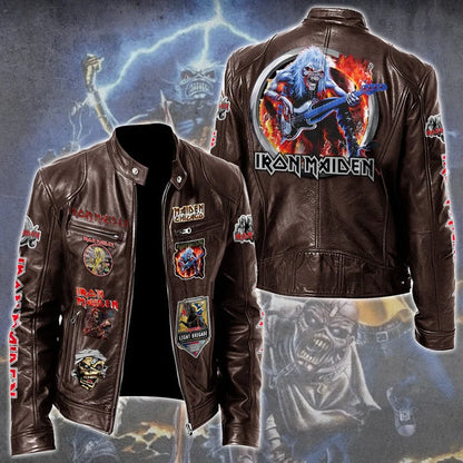 LIMITED EDITION - NEW CUSTOMIZED IRON MAIDEN MOTORCYCLE LEATHER JACKET