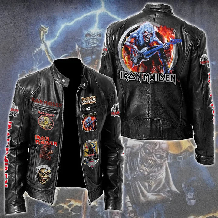 LIMITED EDITION - NEW CUSTOMIZED IRON MAIDEN MOTORCYCLE LEATHER JACKET