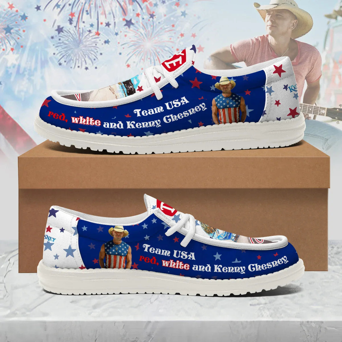 LIMITED EDITION - NEW CUSTOMIZED KENNY CHESNEY LOAFER SHOES