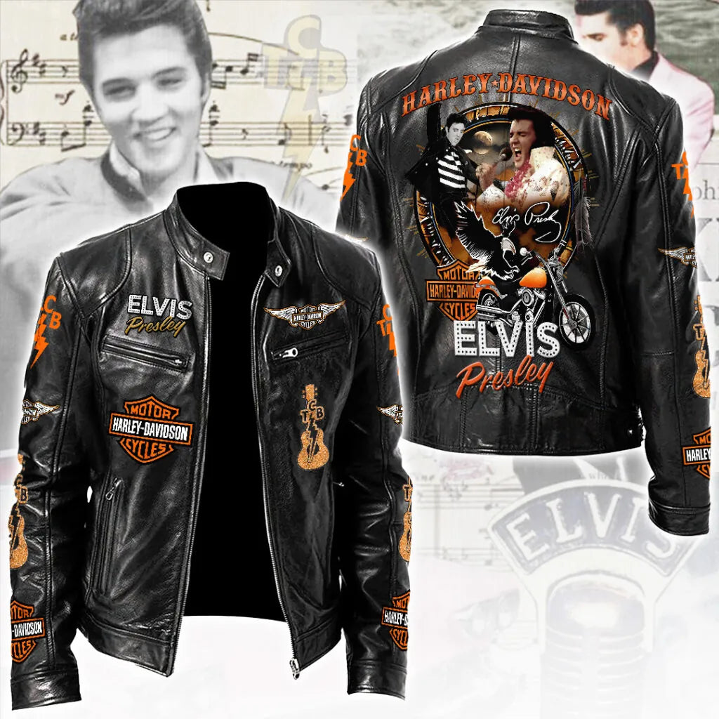 LIMITED EDITION - NEW CUSTOMIZED ELVIS PRESLEY MOTORCYCLE LEATHER JACKET