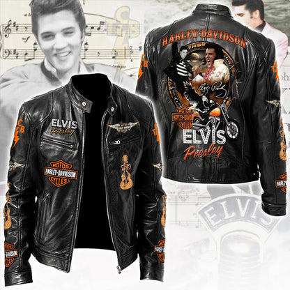 LIMITED EDITION - NEW CUSTOMIZED ELVIS PRESLEY MOTORCYCLE LEATHER JACKET