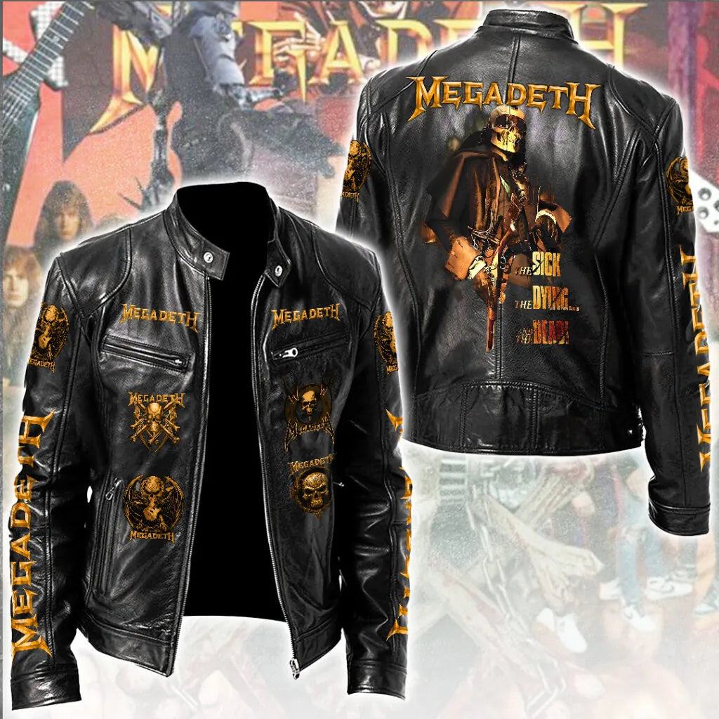 LIMITED EDITION - NEW CUSTOMIZED MEGADETH MOTORCYCLE LEATHER JACKET