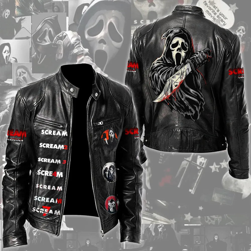 LIMITED EDITION - NEW CUSTOMIZED SCRE MOTORCYCLE LEATHER JACKET