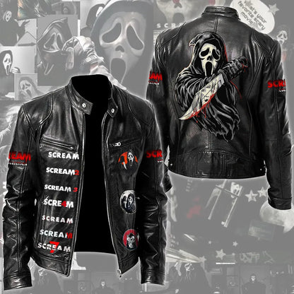 LIMITED EDITION - NEW CUSTOMIZED SCRE MOTORCYCLE LEATHER JACKET