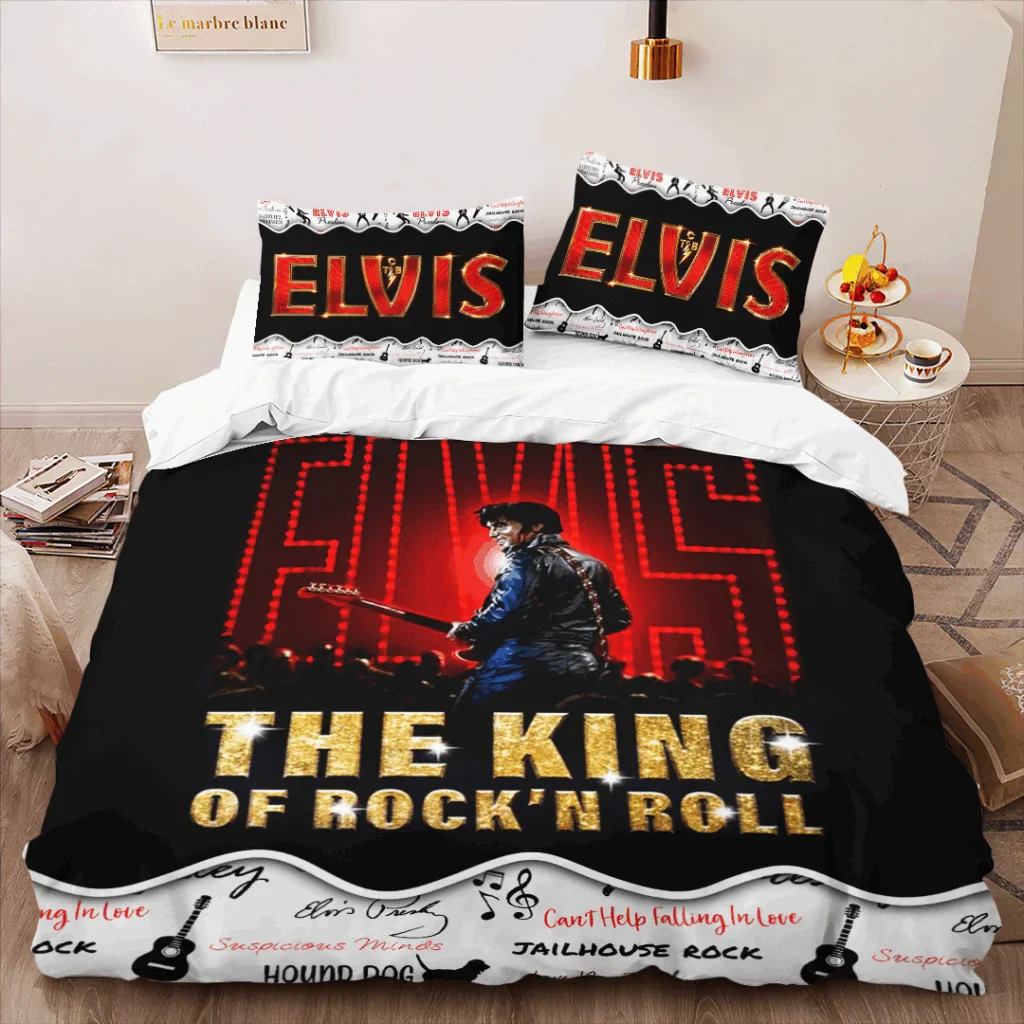 LIMITED EDITION - NEW CUSTOMIZED ELVIS PRESLEY 3-PIECE DUVET BEDDING SET
