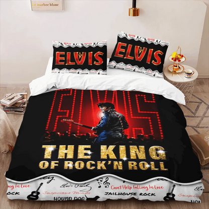 LIMITED EDITION - NEW CUSTOMIZED ELVIS PRESLEY 3-PIECE DUVET BEDDING SET