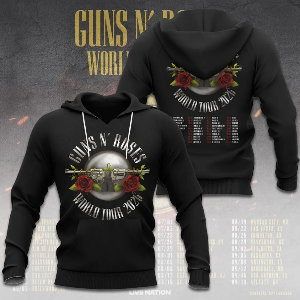 LIMITED EDITION - NEW CUSTOMIZED GUNS N’ ROSES T-SHIRT, HOODIE, ZIP HOODIE