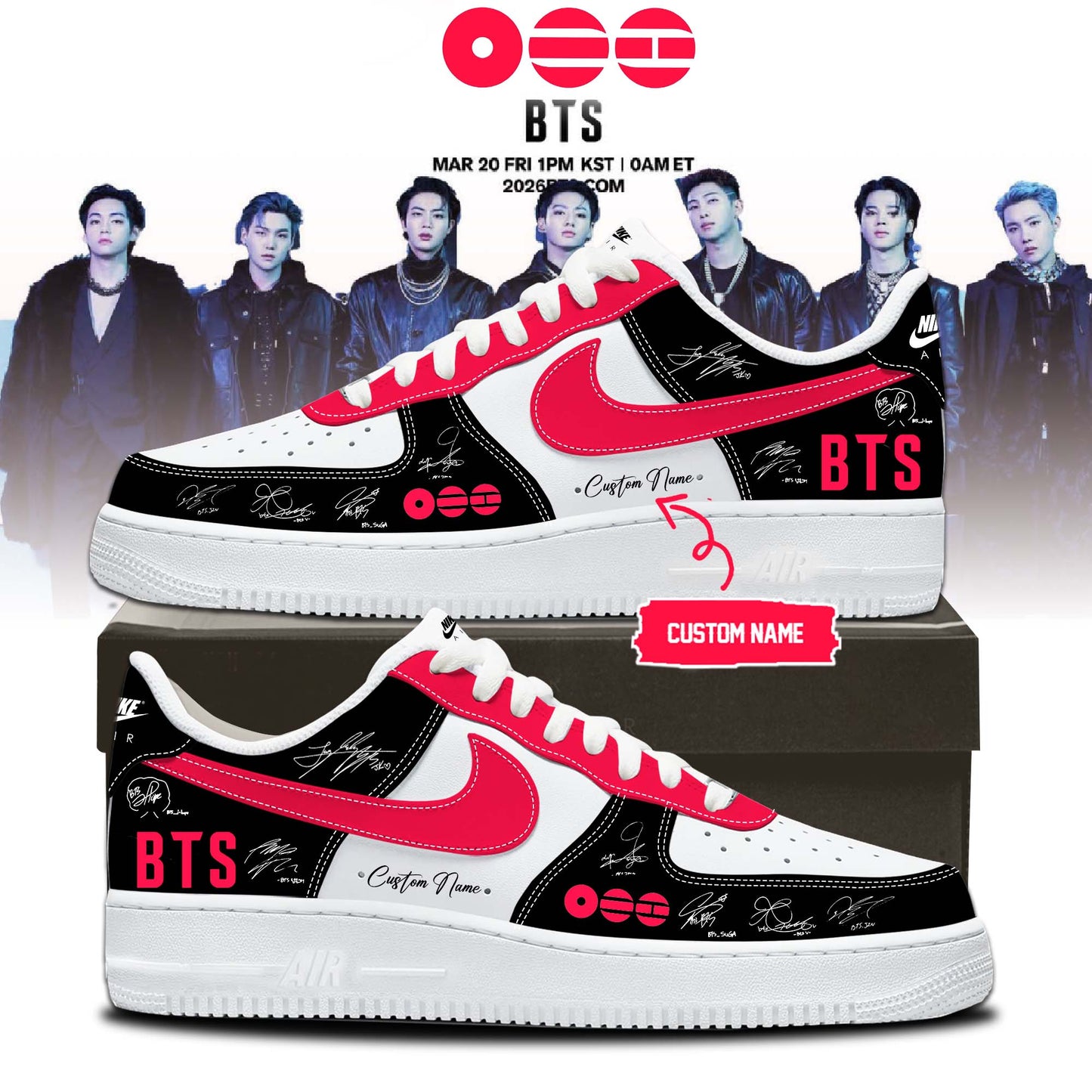 LIMITED EDITION - BTS COMEBACK WORLD TOUR AF1 SHOES