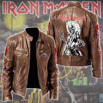 LIMITED EDITION - NEW CUSTOMIZED IRON MAIDEN MOTORCYCLE LEATHER JACKET