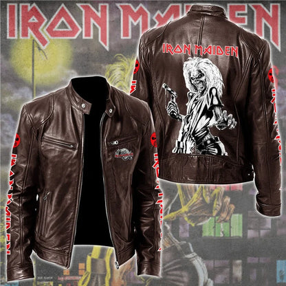 LIMITED EDITION - NEW CUSTOMIZED IRON MAIDEN MOTORCYCLE LEATHER JACKET