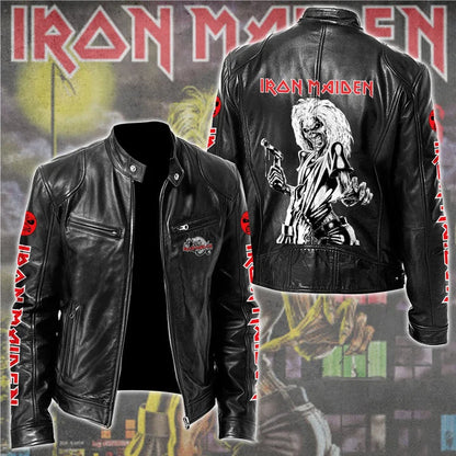 LIMITED EDITION - NEW CUSTOMIZED IRON MAIDEN MOTORCYCLE LEATHER JACKET