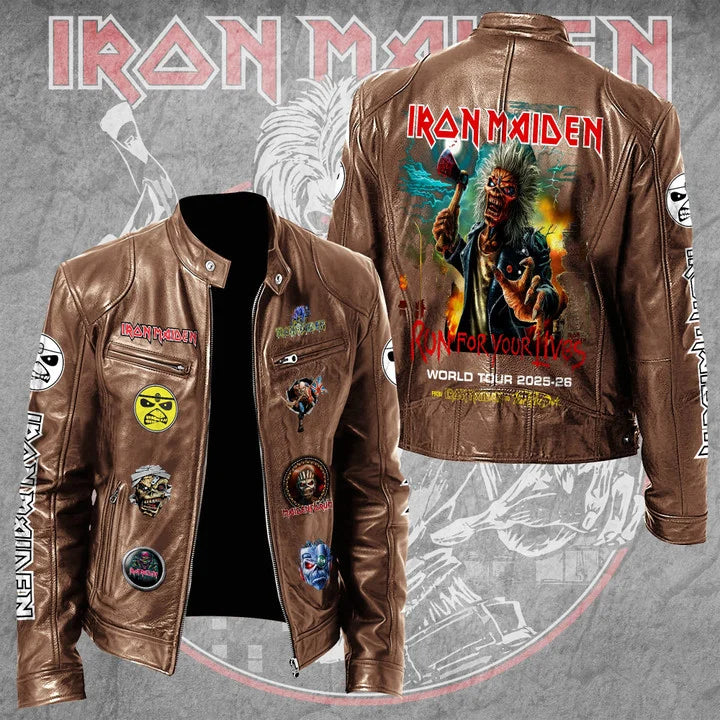 LIMITED EDITION - NEW CUSTOMIZED IRON MAIDEN MOTORCYCLE LEATHER JACKET