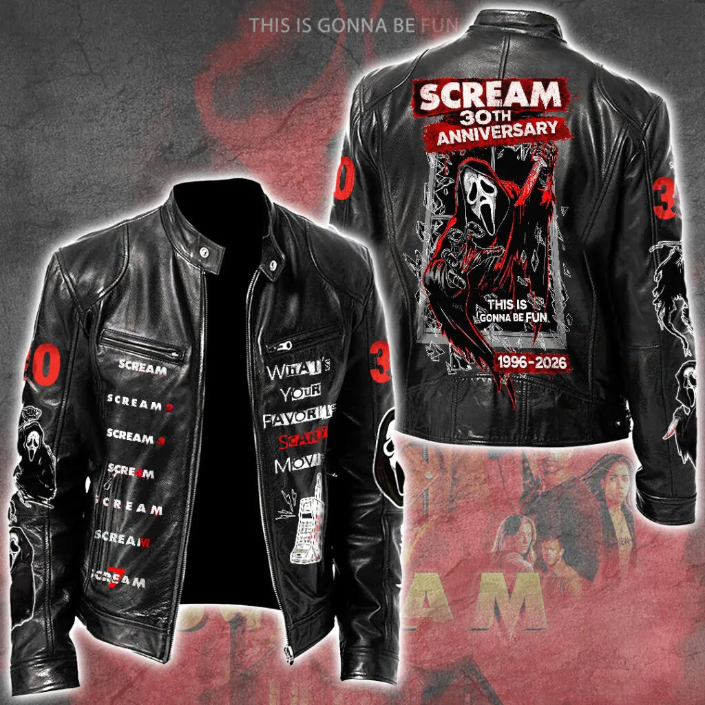 LIMITED EDITION - NEW CUSTOMIZED SCRE MOTORCYCLE LEATHER JACKET