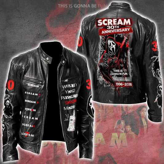 LIMITED EDITION - NEW CUSTOMIZED SCRE MOTORCYCLE LEATHER JACKET