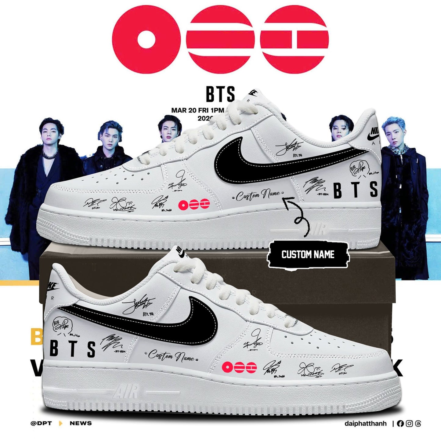 LIMITED EDITION - BTS COMEBACK WORLD TOUR AF1 SHOES
