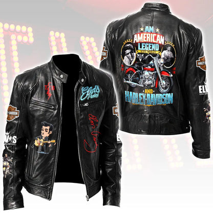 LIMITED EDITION - NEW CUSTOMIZED ELVIS PRESLEY MOTORCYCLE LEATHER JACKET