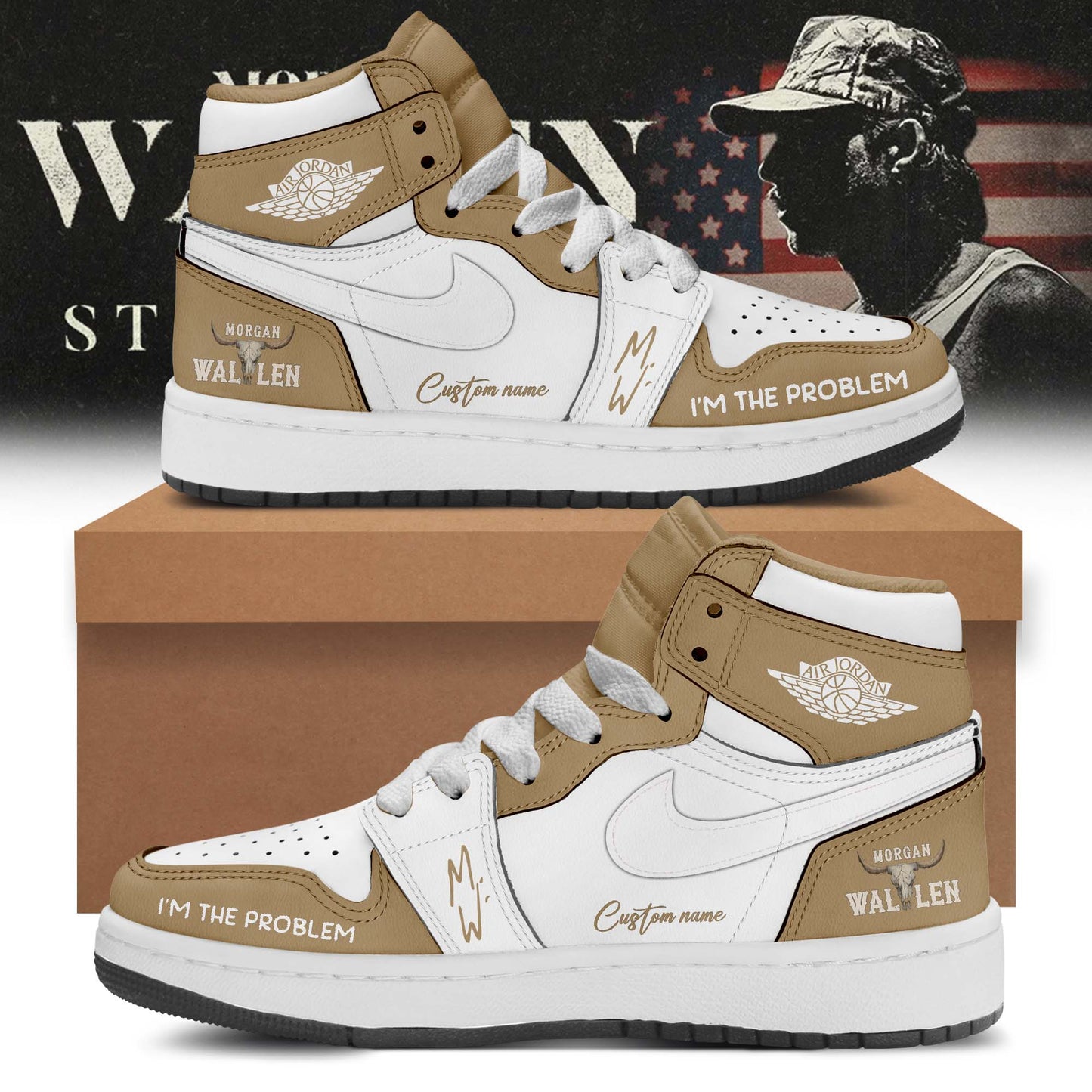 LIMITED EDITION - NEW CUSTOMIZED MORGAN WALLEN AIR JORDAN SHOES