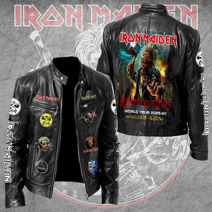 LIMITED EDITION - NEW CUSTOMIZED IRON MAIDEN MOTORCYCLE LEATHER JACKET