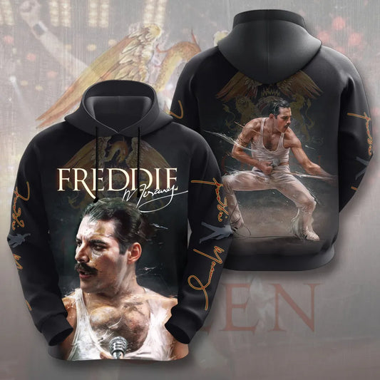 LIMITED EDITION - NEW CUSTOMIZED FREDDIE MERCURY T-SHIRT, HOODIE, ZIP HOODIE