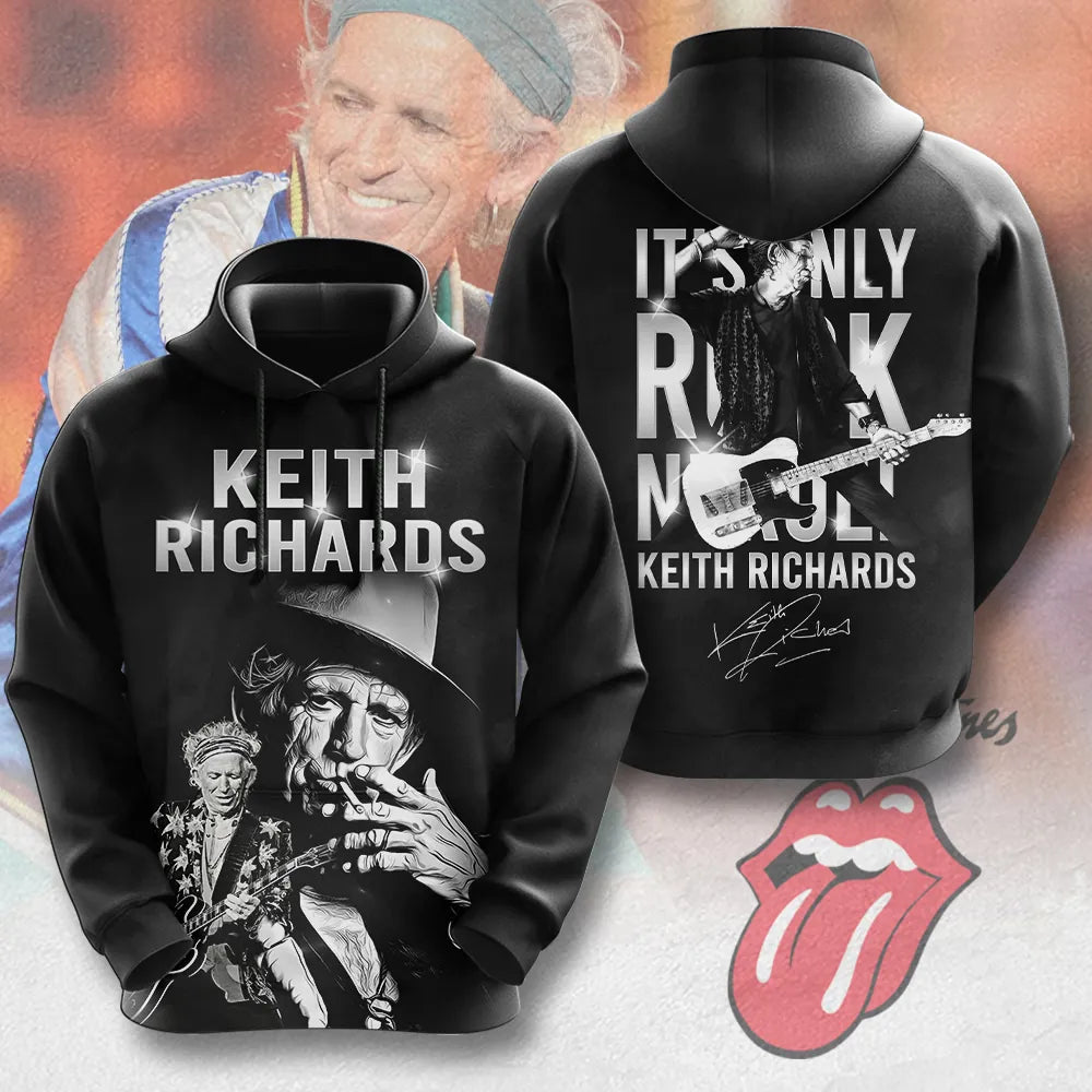 LIMITED EDITION - NEW CUSTOMIZED THE ROLLING STONES X KEITH RICHARDS T-SHIRT, HOODIE, ZIP HOODIE