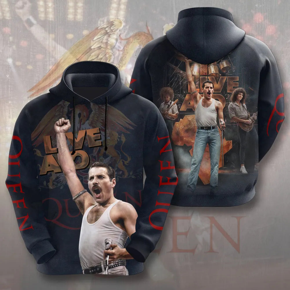 LIMITED EDITION - NEW CUSTOMIZED FREDDIE MERCURY T-SHIRT, HOODIE, ZIP HOODIE