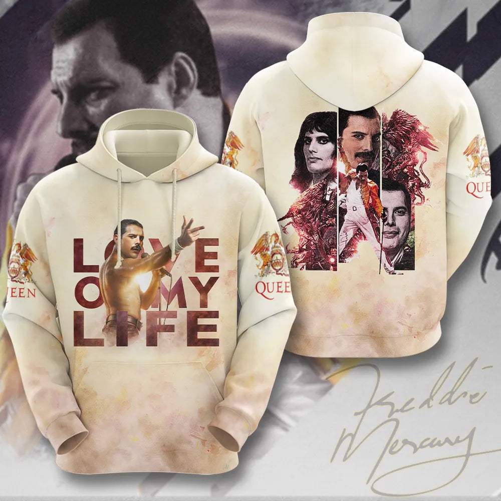 LIMITED EDITION - NEW CUSTOMIZED FREDDIE MERCURY T-SHIRT, HOODIE, ZIP HOODIE