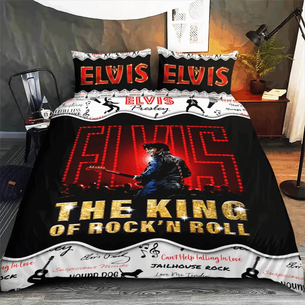 LIMITED EDITION - NEW CUSTOMIZED ELVIS PRESLEY 3-PIECE DUVET BEDDING SET