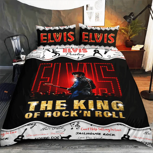 LIMITED EDITION - NEW CUSTOMIZED ELVIS PRESLEY 3-PIECE DUVET BEDDING SET