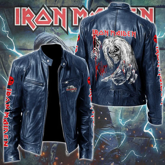 LIMITED EDITION - NEW CUSTOMIZED IRON MAIDEN MOTORCYCLE LEATHER JACKET