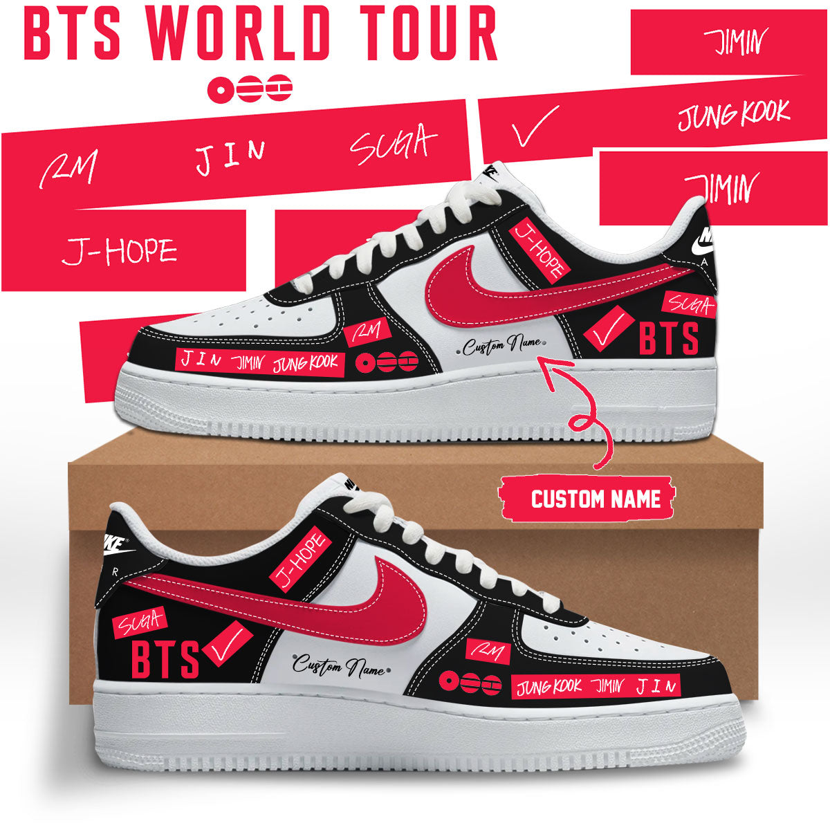 LIMITED EDITION - BTS COMEBACK WORLD TOUR AF1 SHOES