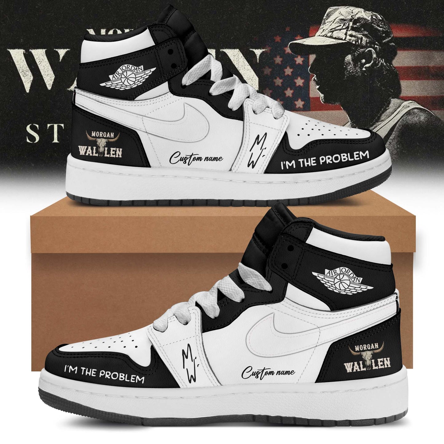 LIMITED EDITION - NEW CUSTOMIZED MORGAN WALLEN AIR JORDAN SHOES