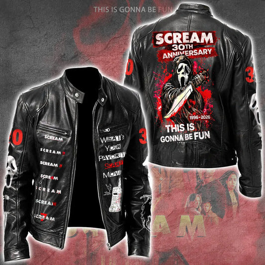 LIMITED EDITION - NEW CUSTOMIZED SCRE MOTORCYCLE LEATHER JACKET