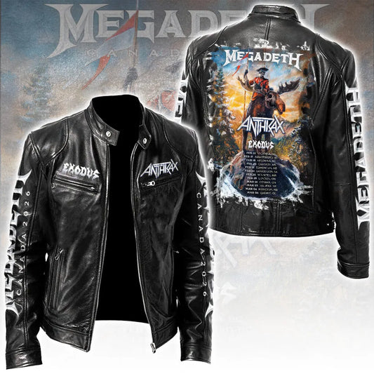 LIMITED EDITION - NEW CUSTOMIZED MEGADETH MOTORCYCLE LEATHER JACKET