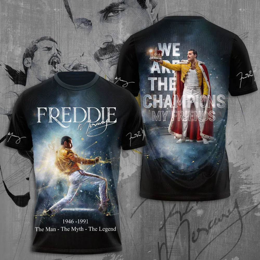 LIMITED EDITION - NEW CUSTOMIZED FREDDIE MERCURY T-SHIRT, HOODIE, ZIP HOODIE
