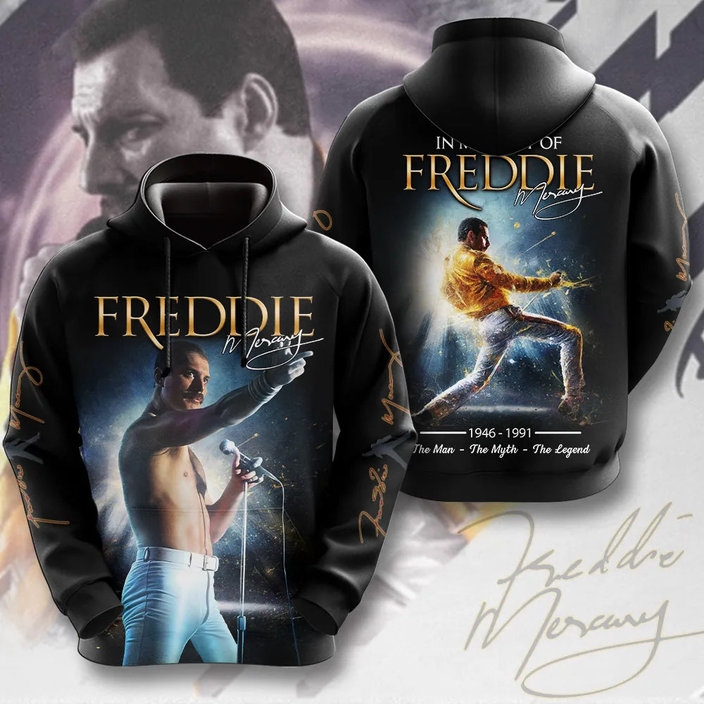 LIMITED EDITION - NEW CUSTOMIZED FREDDIE MERCURY T-SHIRT, HOODIE, ZIP HOODIE