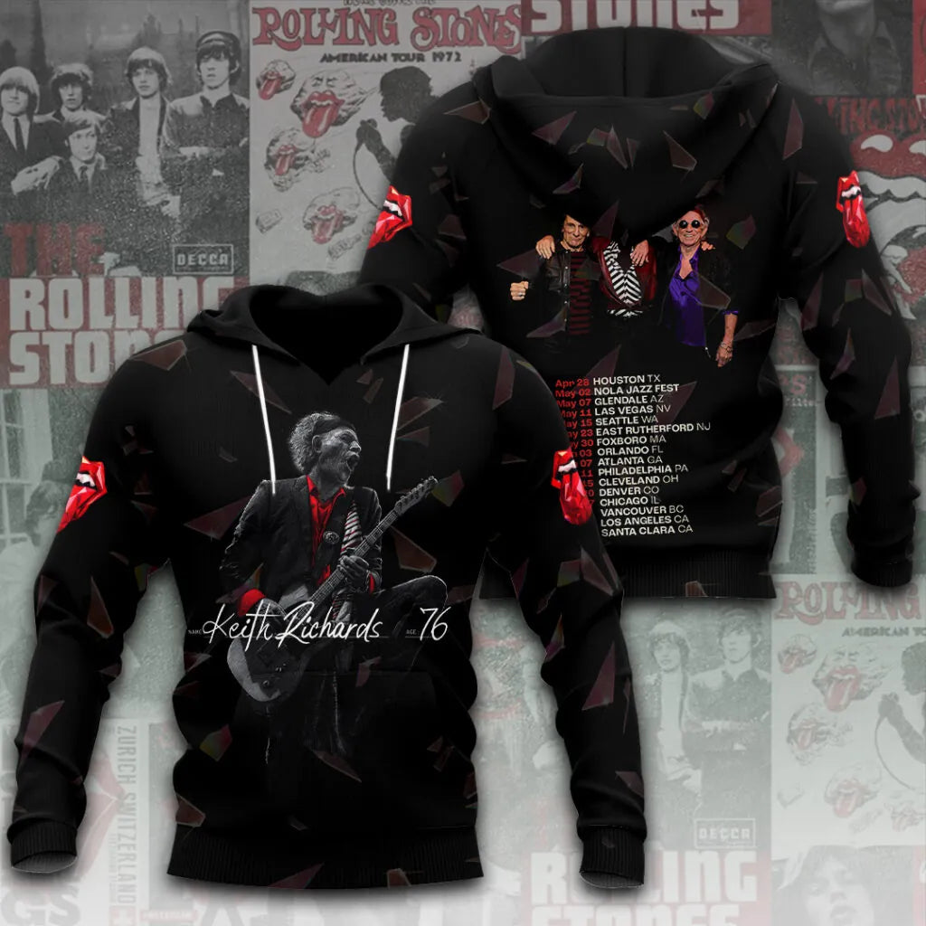 LIMITED EDITION - NEW CUSTOMIZED THE ROLLING STONES X KEITH RICHARDS T-SHIRT, HOODIE, ZIP HOODIE