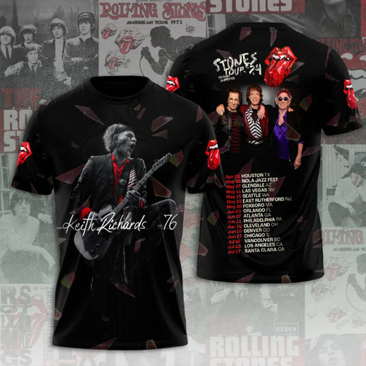 LIMITED EDITION - NEW CUSTOMIZED THE ROLLING STONES X KEITH RICHARDS T-SHIRT, HOODIE, ZIP HOODIE