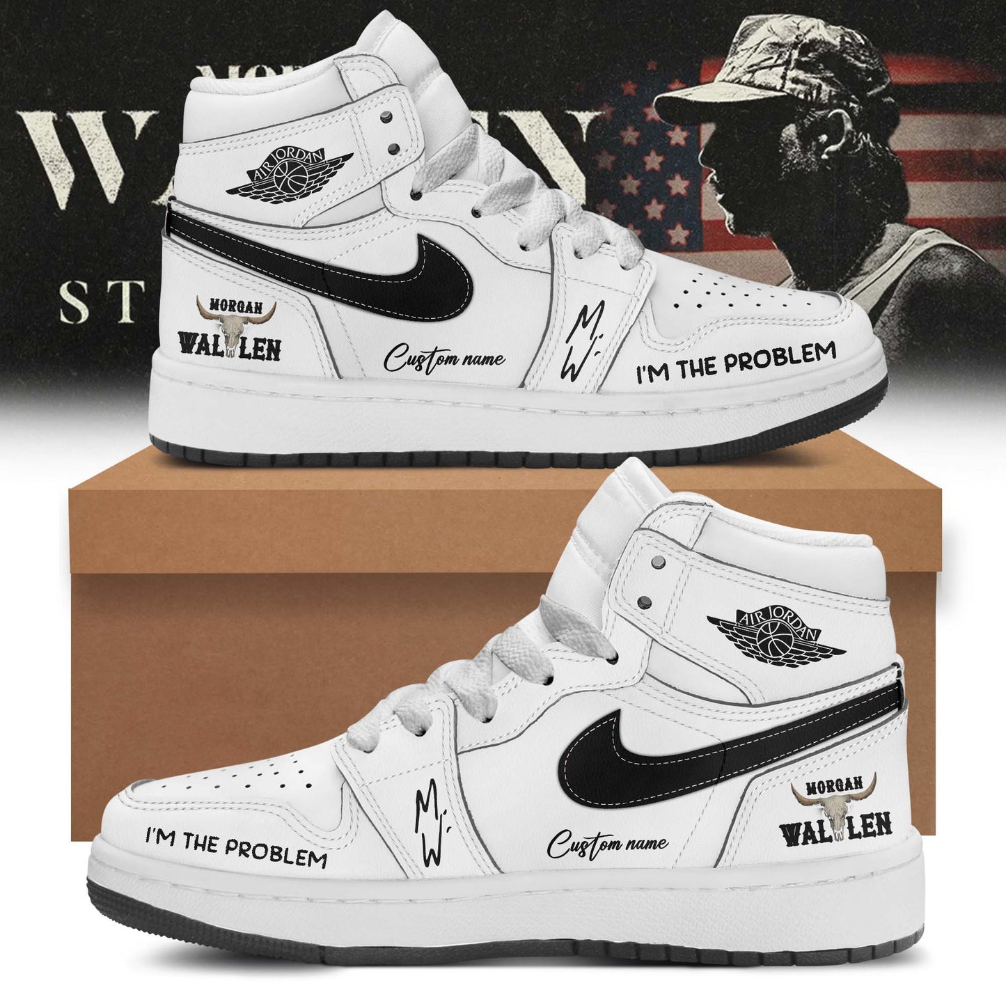 LIMITED EDITION - NEW CUSTOMIZED MORGAN WALLEN AIR JORDAN SHOES