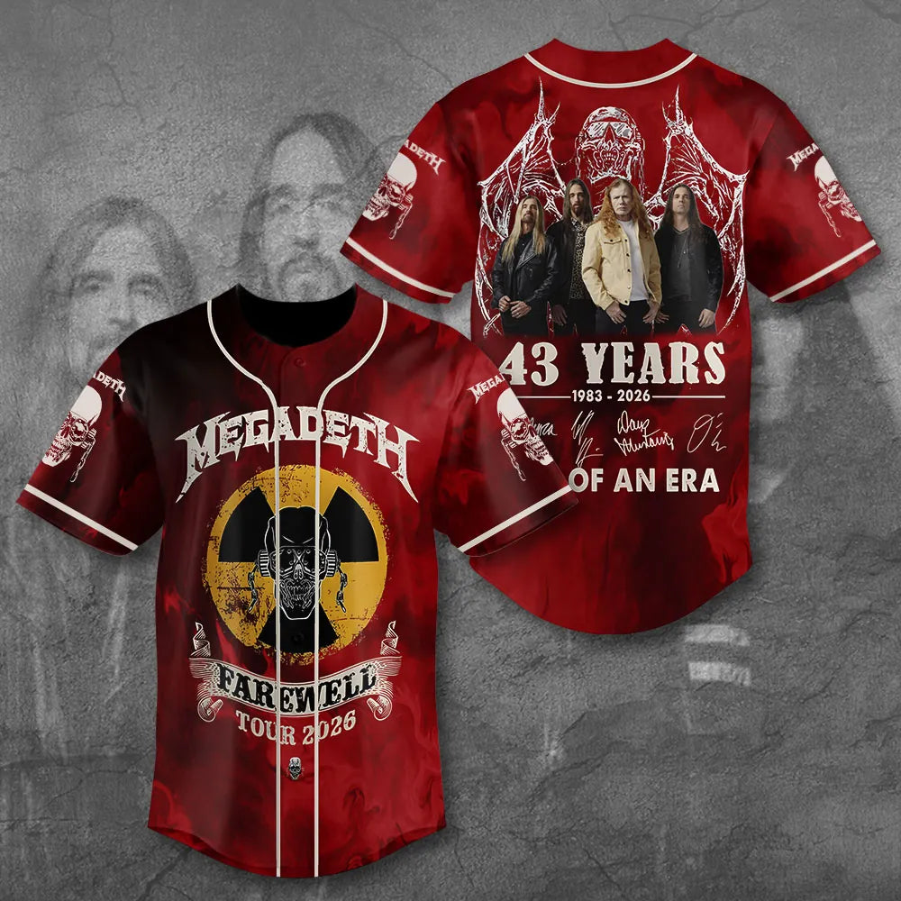 LIMITED EDITION - NEW CUSTOMIZED MEGADETH BASEBALL JERSEY