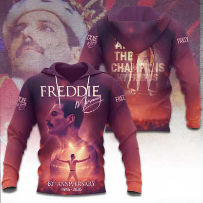 LIMITED EDITION - NEW CUSTOMIZED FREDDIE MERCURY T-SHIRT, HOODIE, ZIP HOODIE