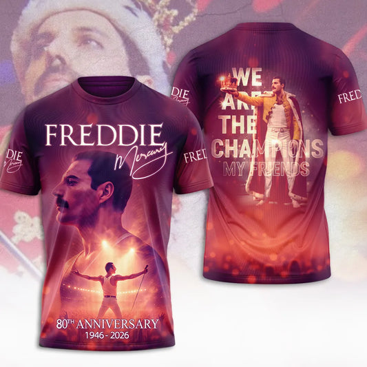 LIMITED EDITION - NEW CUSTOMIZED FREDDIE MERCURY T-SHIRT, HOODIE, ZIP HOODIE