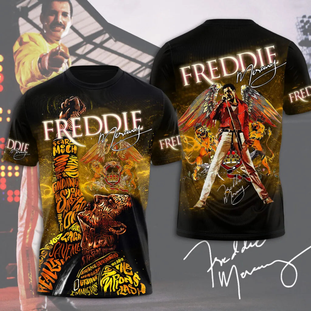 LIMITED EDITION - NEW CUSTOMIZED FREDDIE MERCURY T-SHIRT, HOODIE, ZIP HOODIE