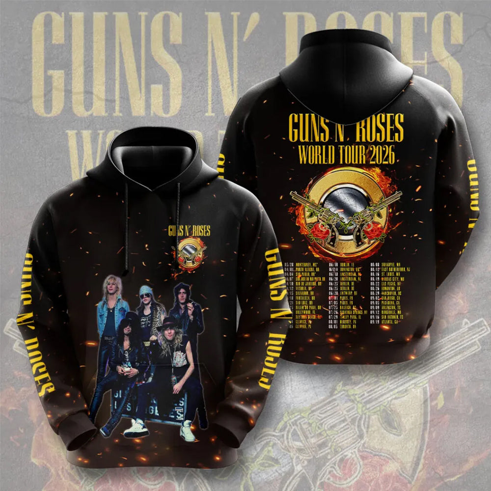 LIMITED EDITION - NEW CUSTOMIZED GUNS N’ ROSES T-SHIRT, HOODIE, ZIP HOODIE