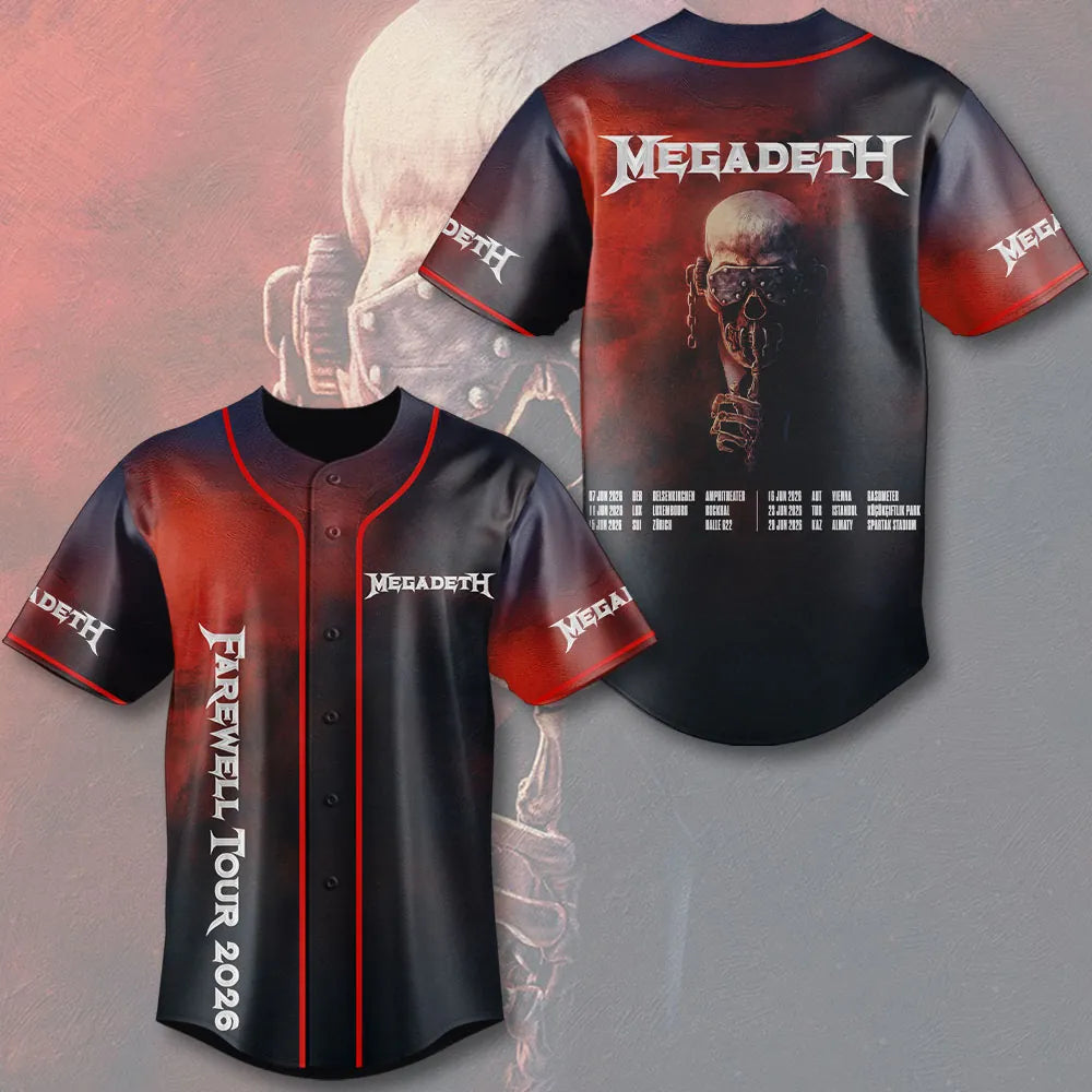 LIMITED EDITION - NEW CUSTOMIZED MEGADETH BASEBALL JERSEY