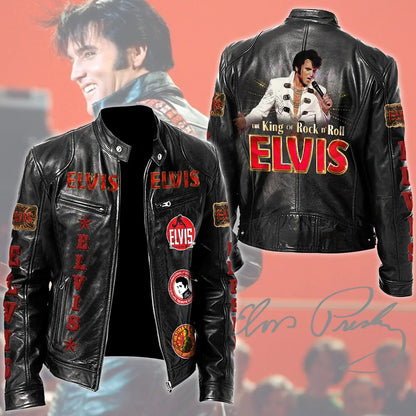 LIMITED EDITION - NEW CUSTOMIZED ELVIS PRESLEY MOTORCYCLE LEATHER JACKET