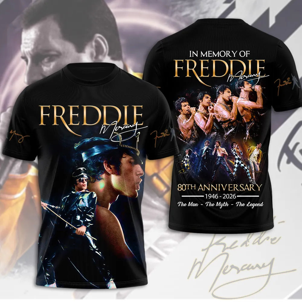 LIMITED EDITION - NEW CUSTOMIZED FREDDIE MERCURY T-SHIRT, HOODIE, ZIP HOODIE