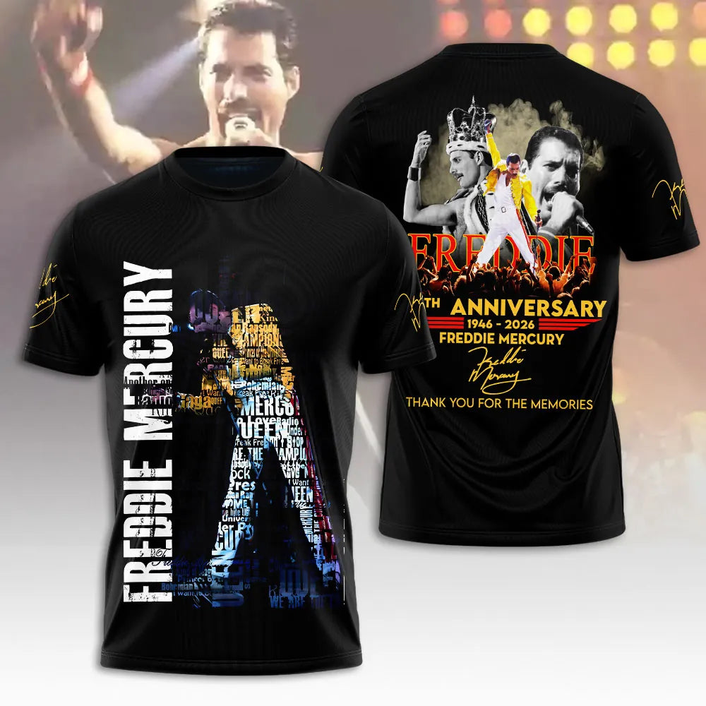 LIMITED EDITION - NEW CUSTOMIZED FREDDIE MERCURY T-SHIRT, HOODIE, ZIP HOODIE